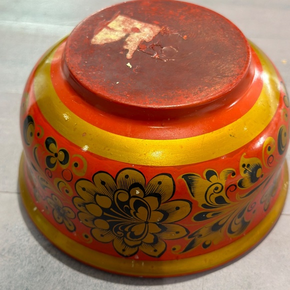 Vintage  Russian Khokhloma hand painted bowl early 70"s - Picture 4 of 4